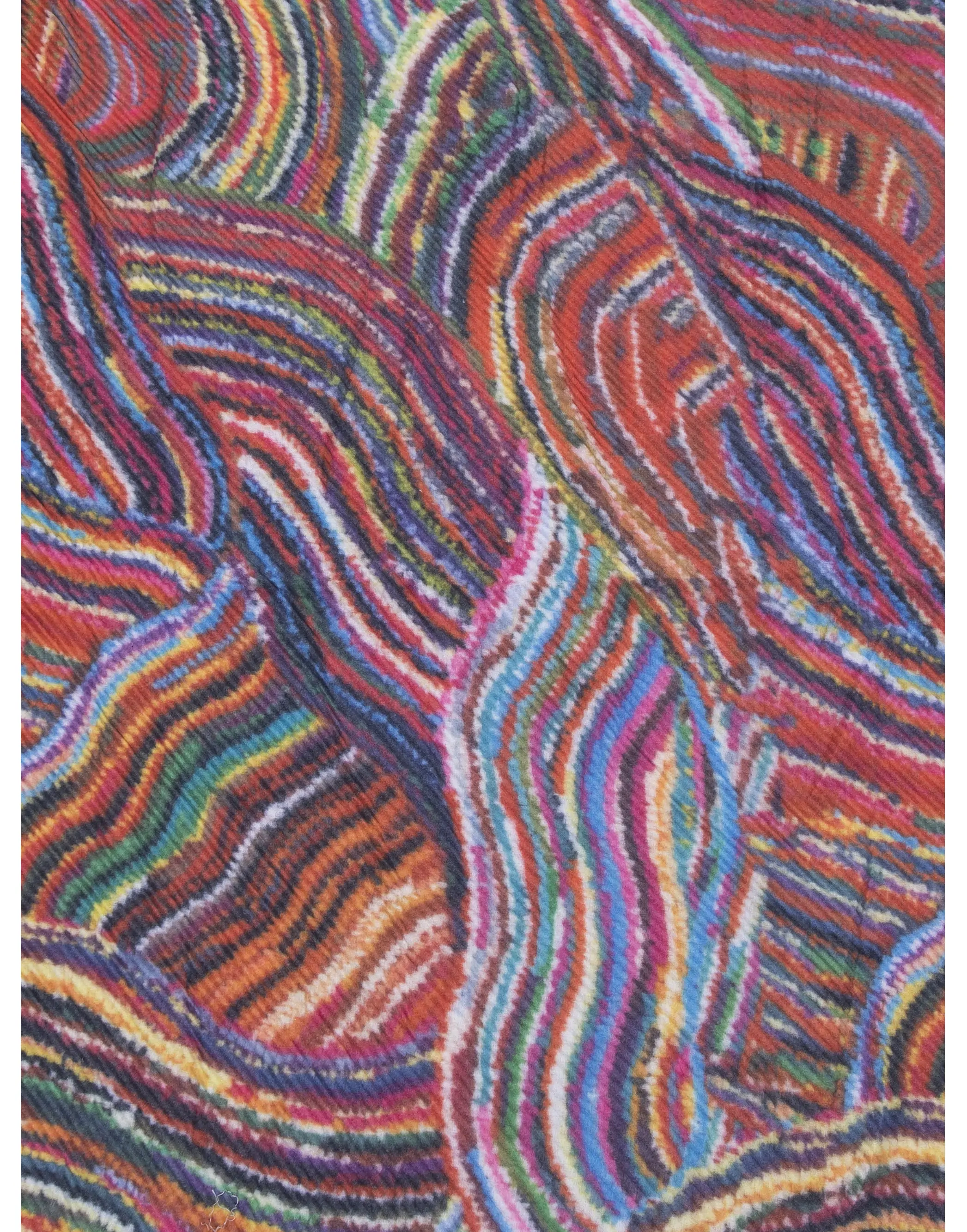 Flauschiger Plissee Schal Batikmuster