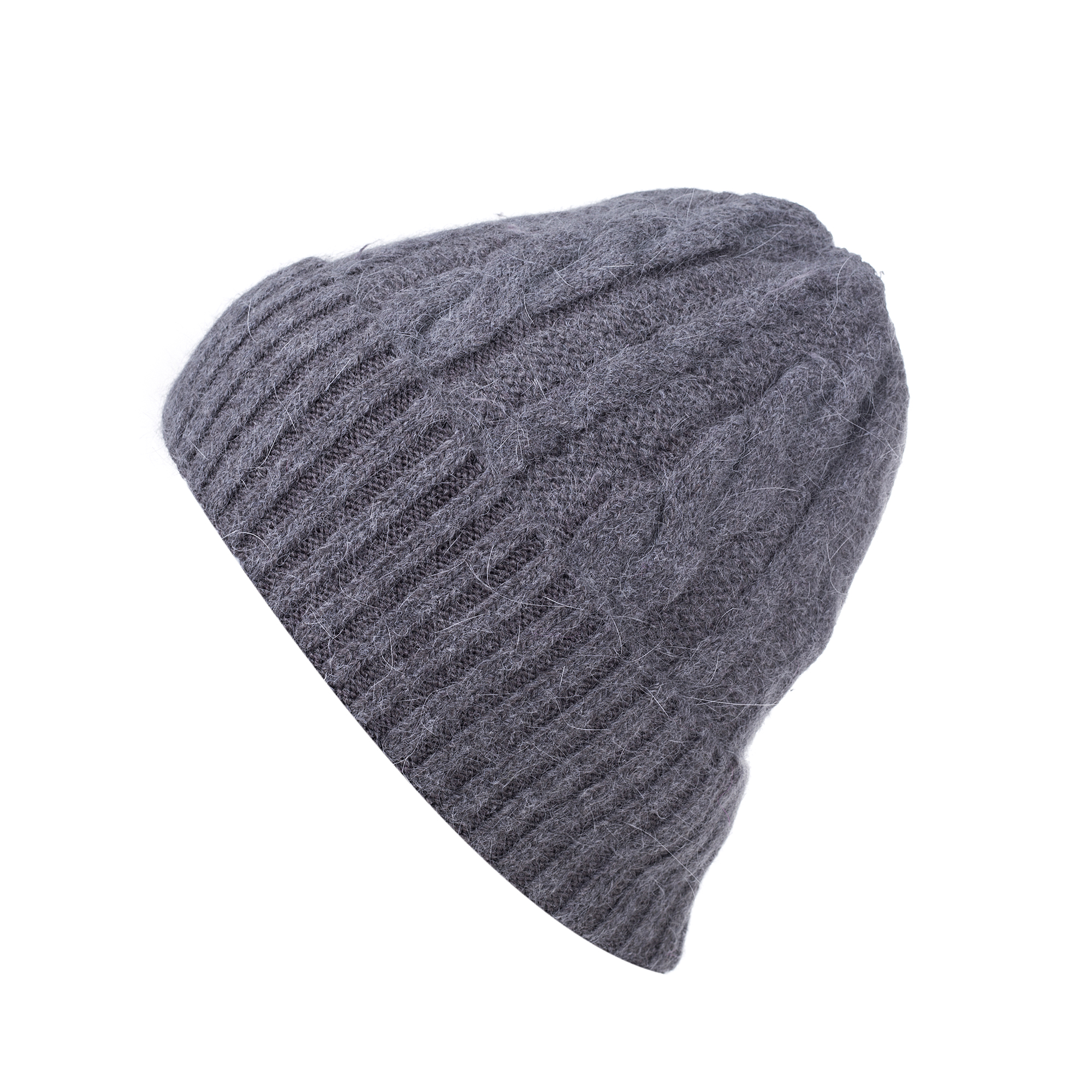 Beanie Strick mit Zopfmuster