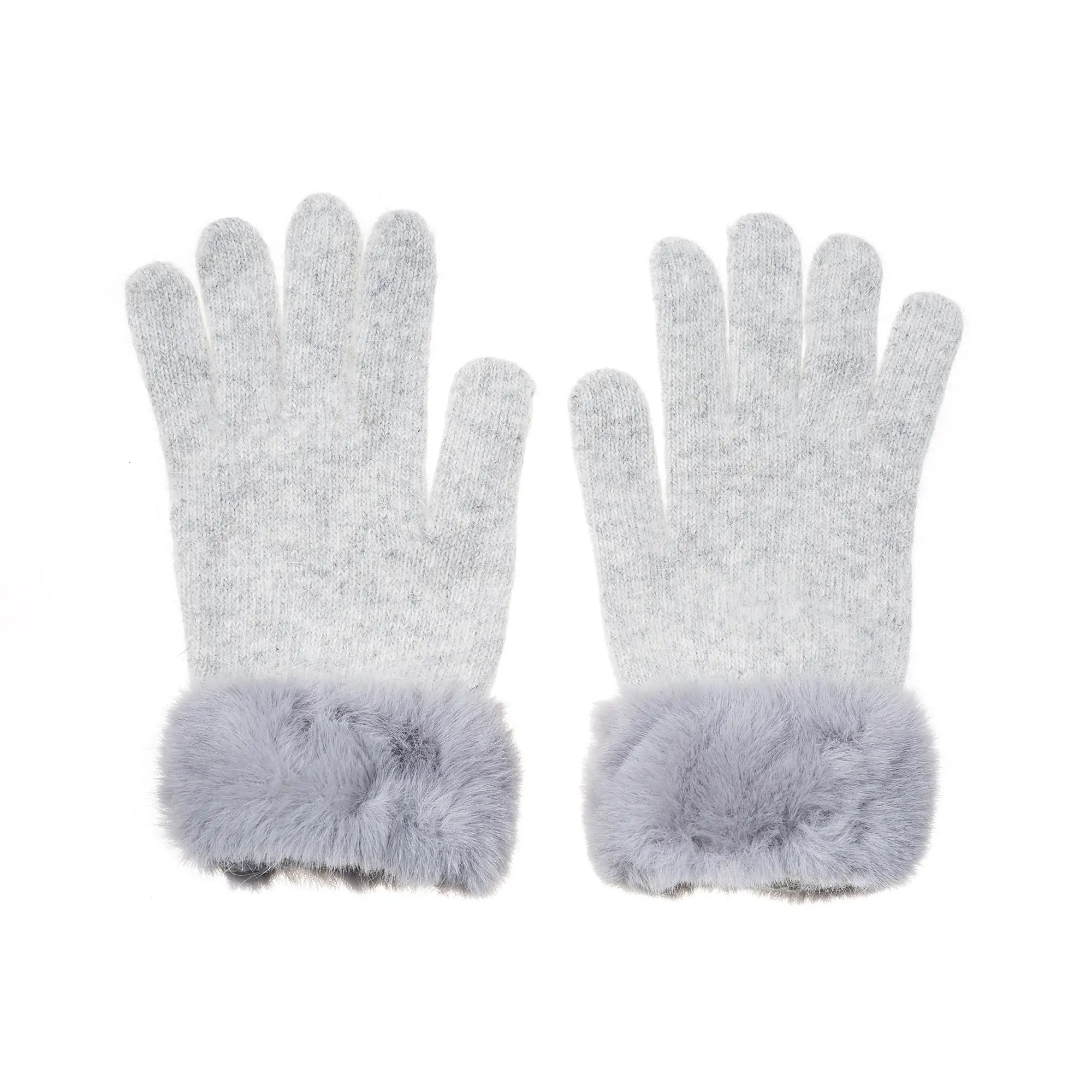Handschuhe Uni mit Fellbesatz