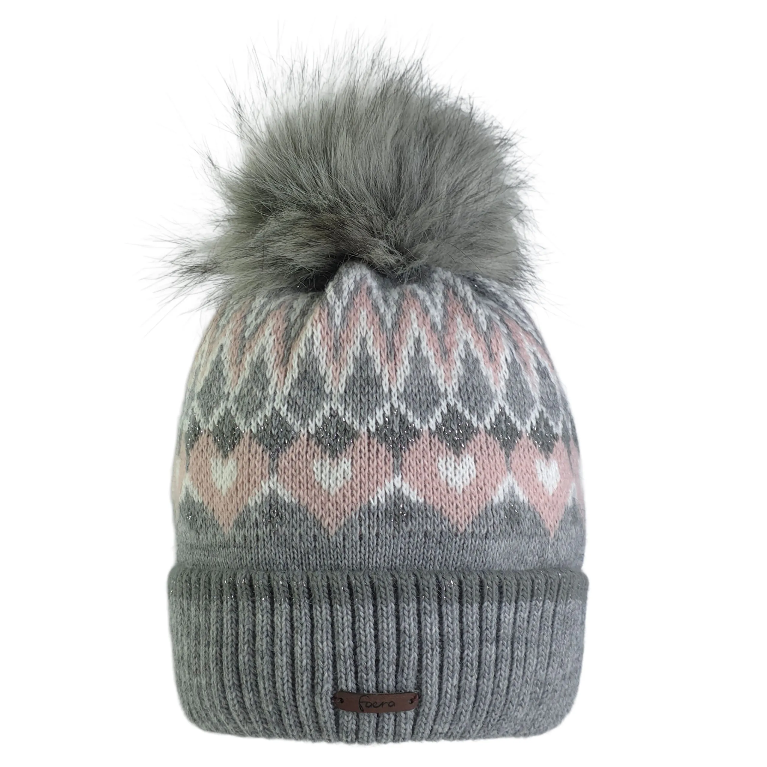 Damen Bommelmützen Norwegermuster