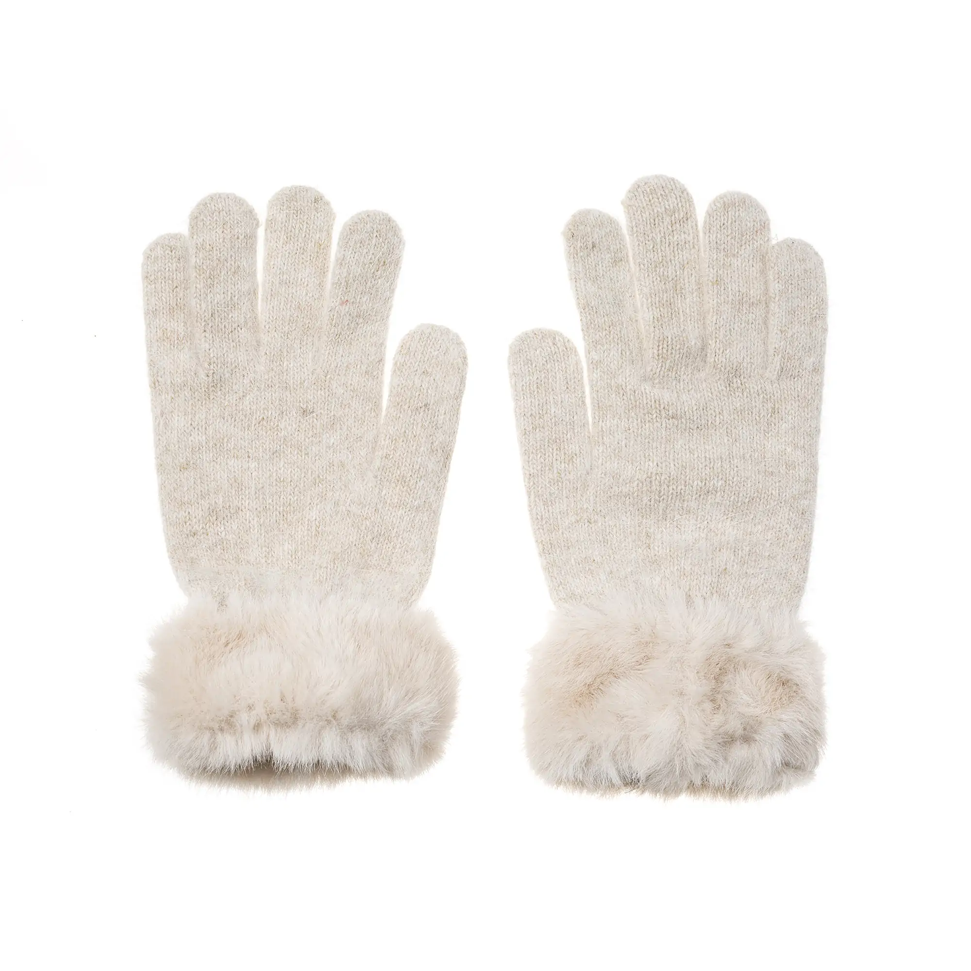 Handschuhe Uni mit Fellbesatz