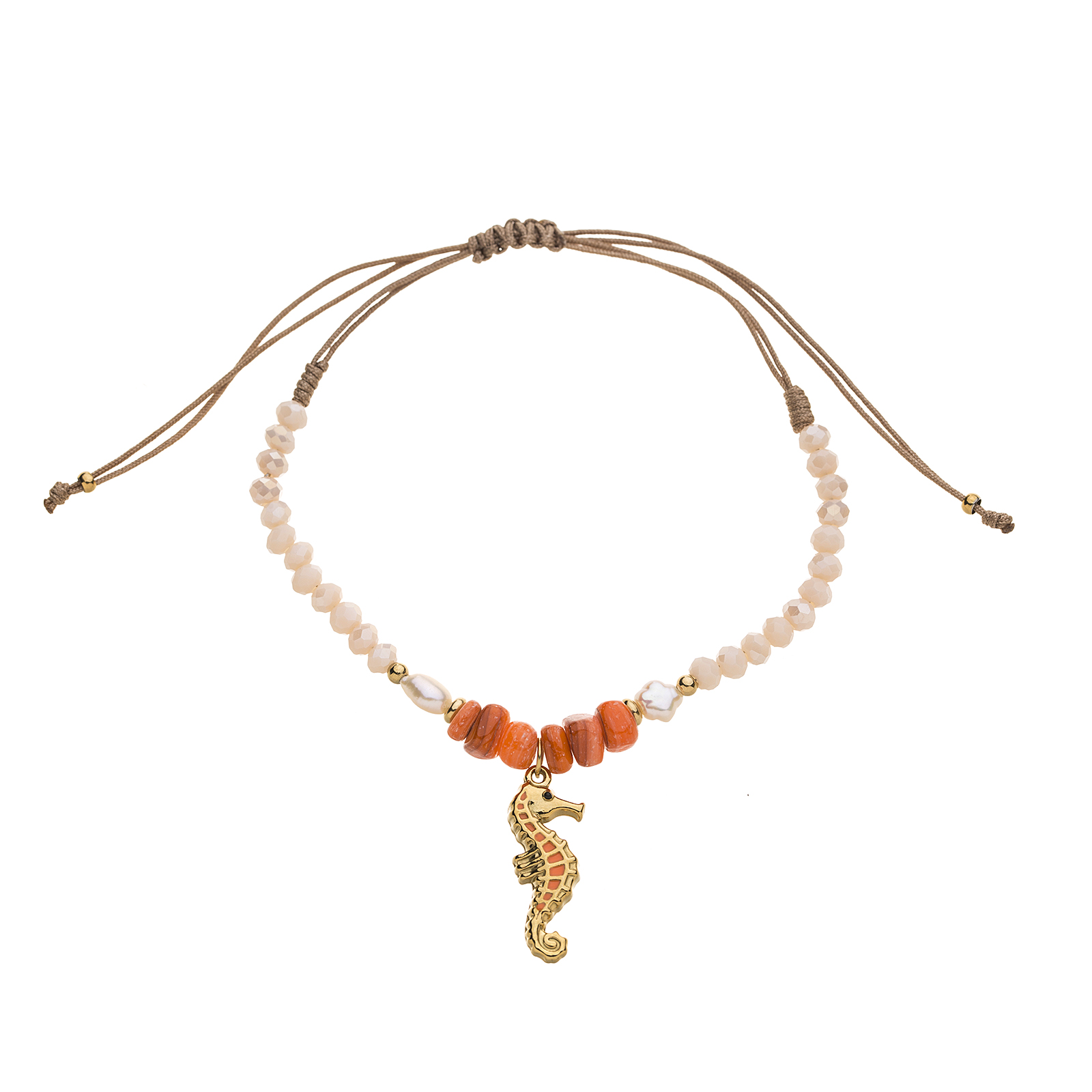 Zugarmband Naturstein Seepferdchen