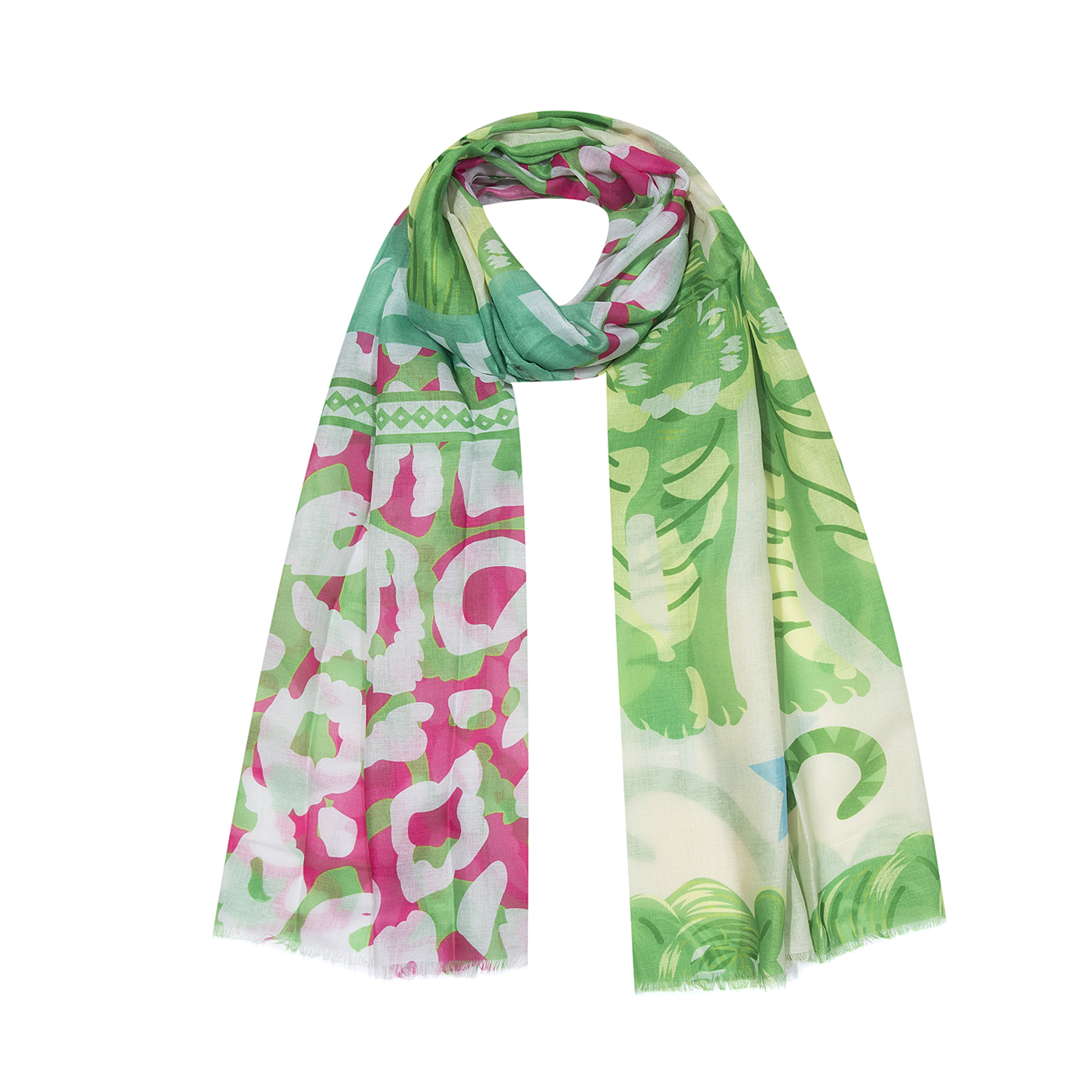 Schal Patchwork Tiger