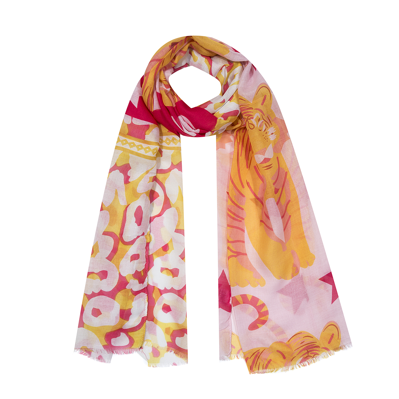 Schal Patchwork Tiger