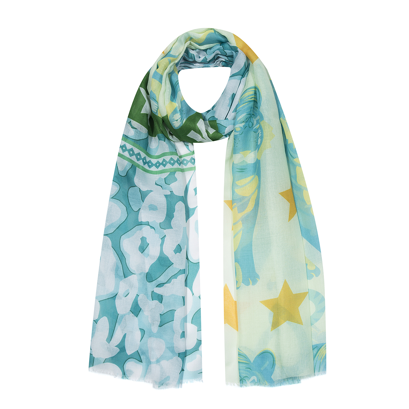 Schal Patchwork Tiger