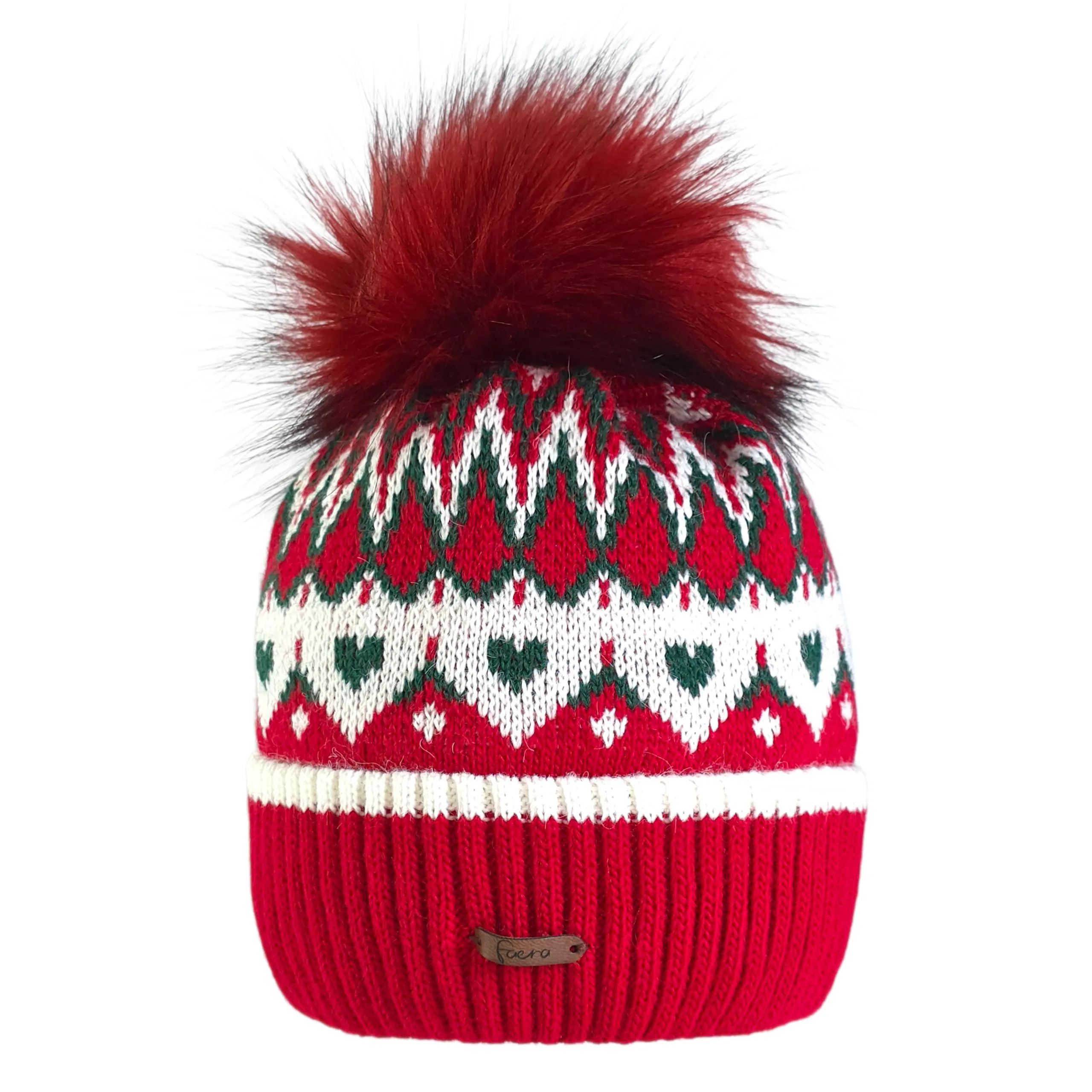 Damen Bommelmützen Norwegermuster