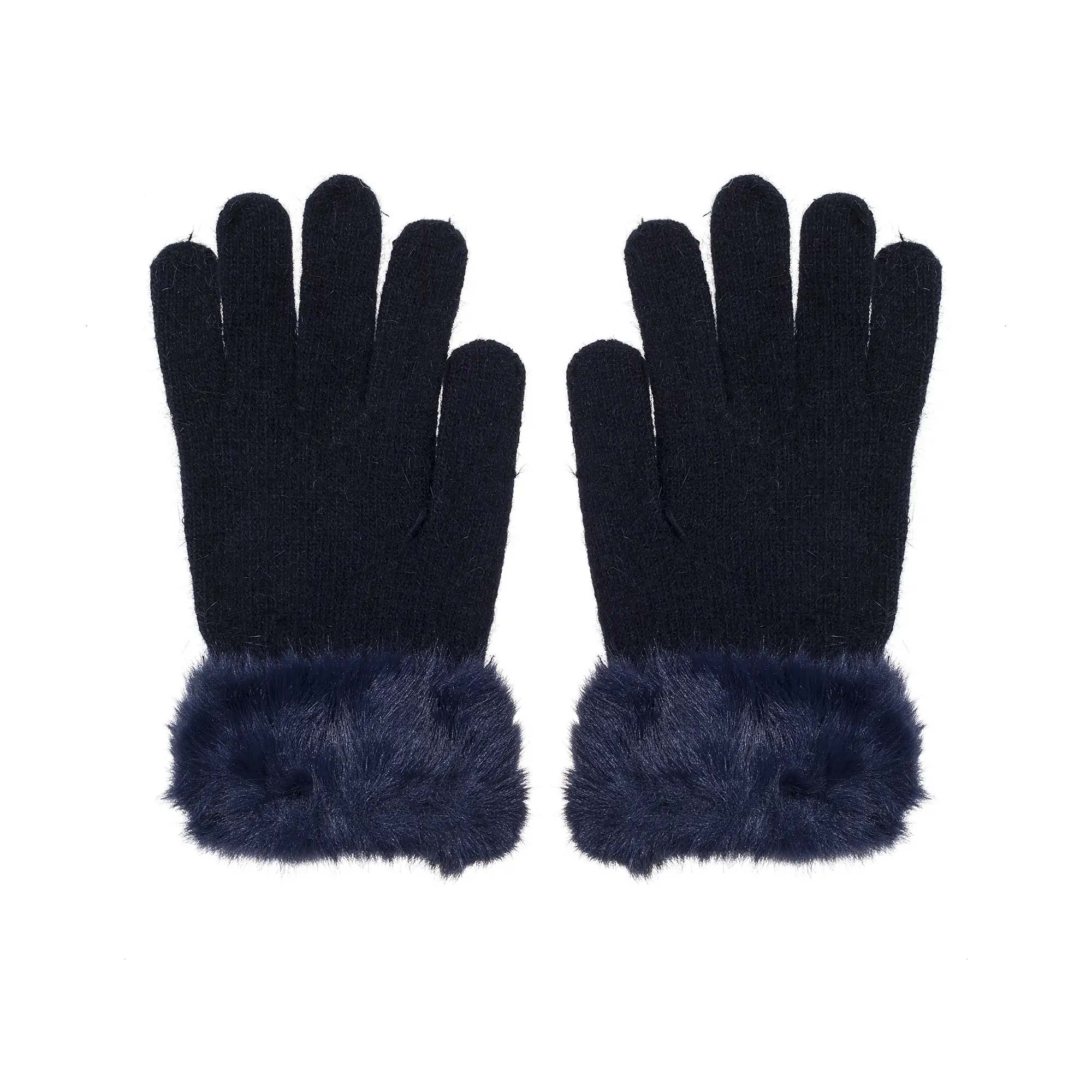 Handschuhe Uni mit Fellbesatz