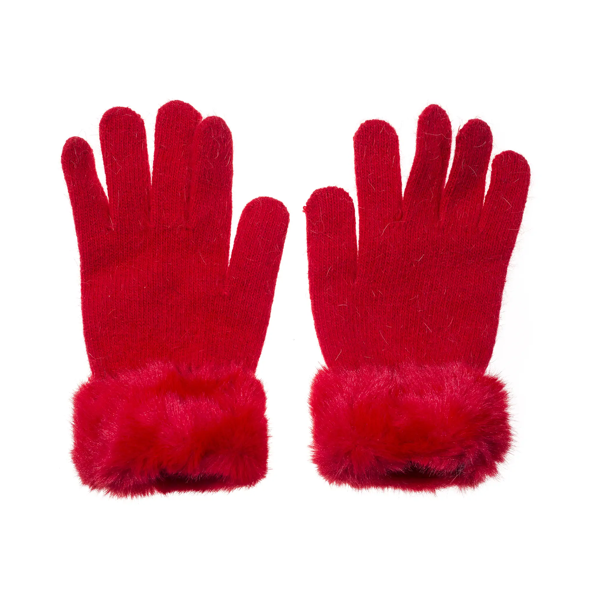 Handschuhe Uni mit Fellbesatz