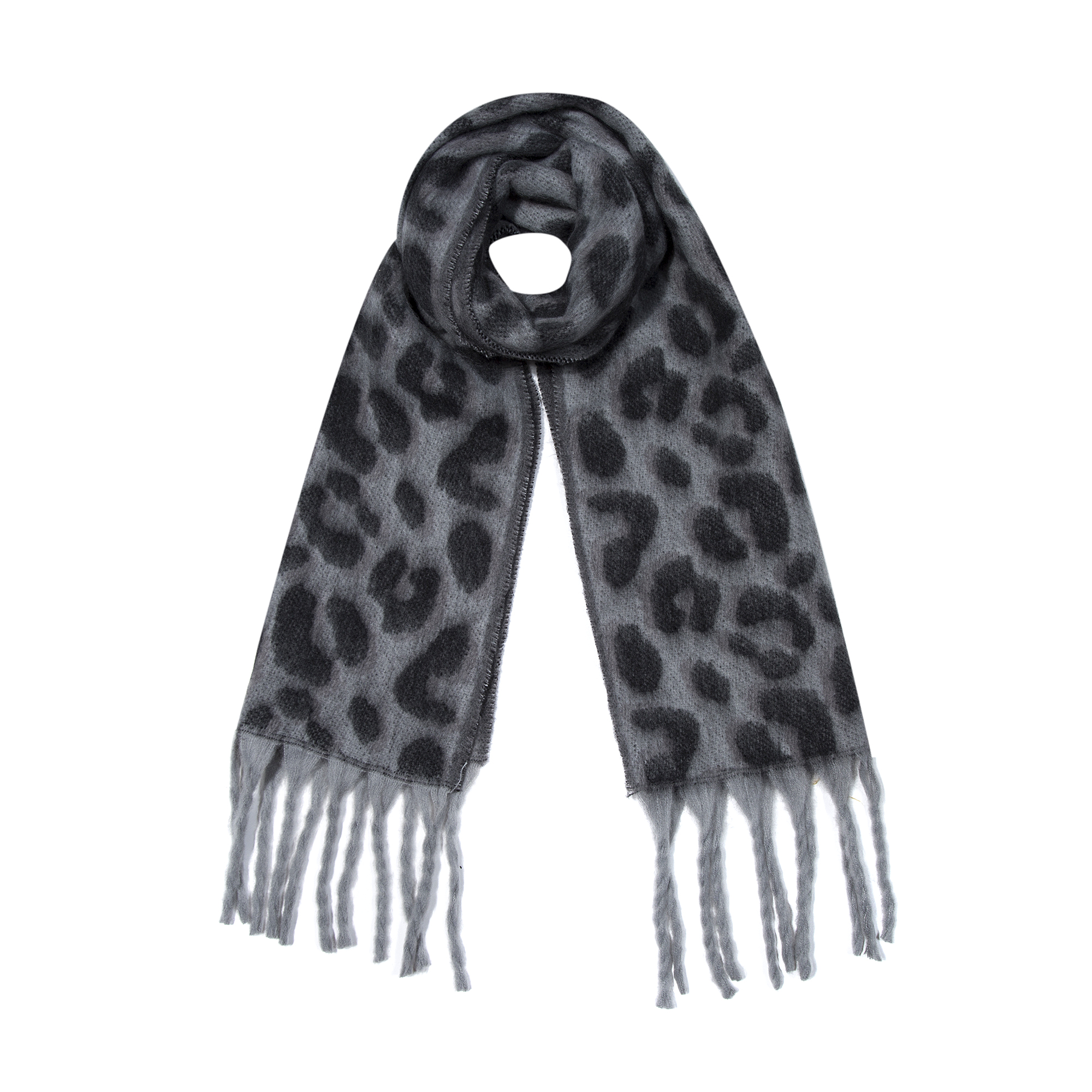 Fransenschal Leopard XXL
